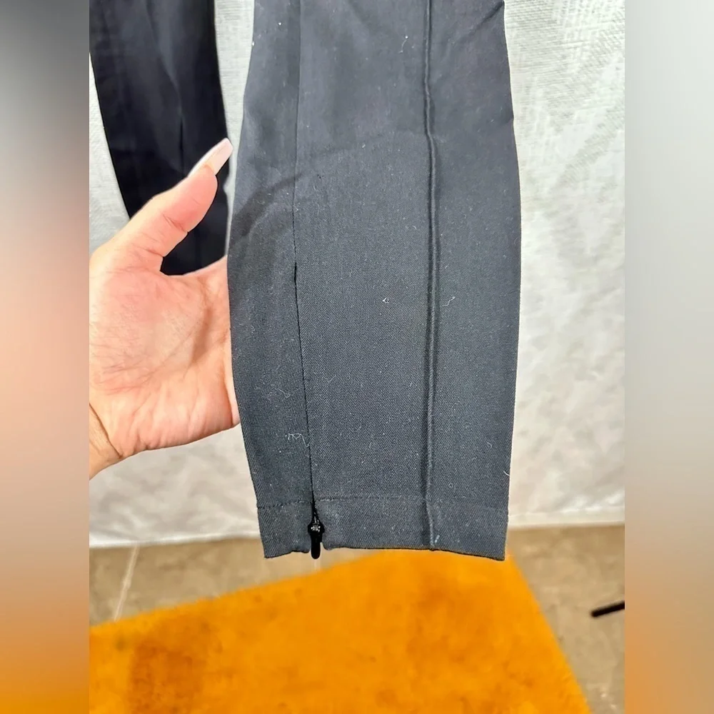 and other stories high waisted black cigarette pants with ankle zippers size 4
